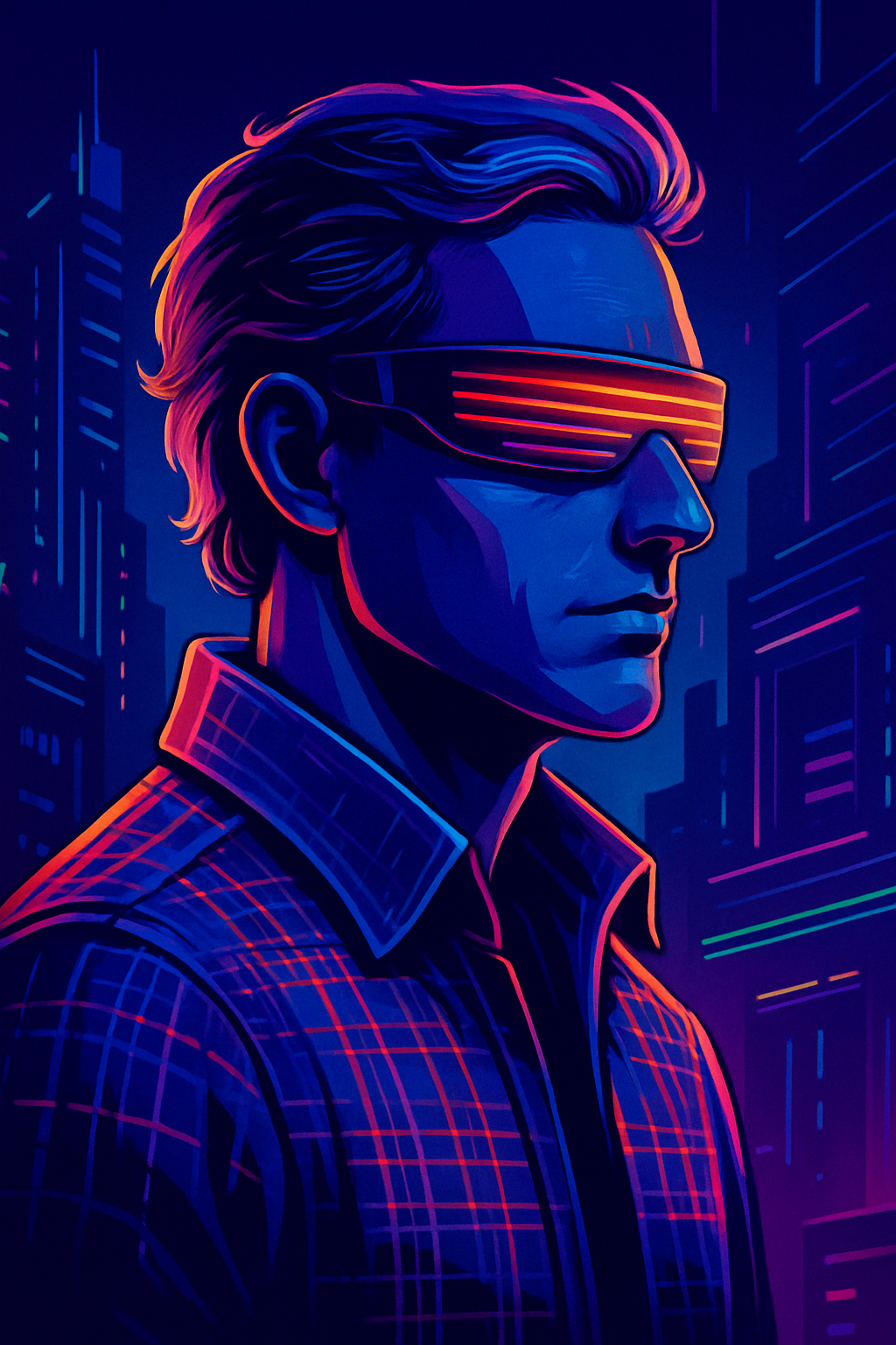 DTM Portrait - Cyberpunk style illustration